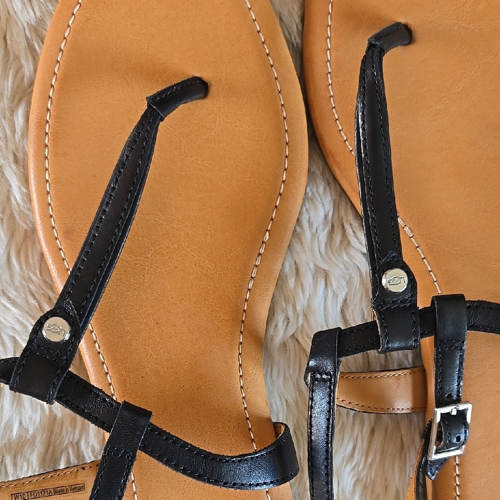 UGG Women's Black Sandals 🤎 Size 10 NEW - Picture 6 of 9
